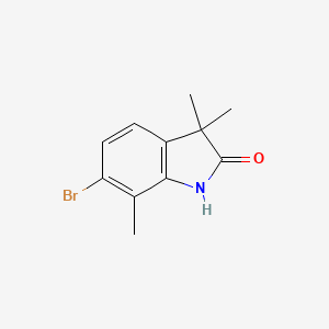 molecular formula C11H12BrNO B8560930 6-Bromo-3,3,7-trimethylindolin-2-one 