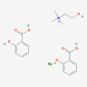 molecular formula C19H25MgNO7+2 B8560967 3C7H5O3.C5H14NO.Mg 