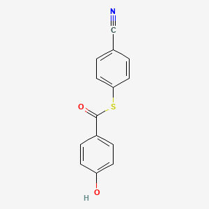Benzenecarbothioic acid, 4-hydroxy-, S-(4-cyanophenyl) ester