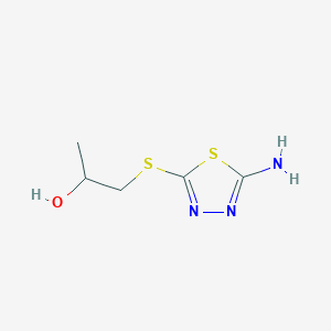 molecular formula C5H9N3OS2 B8560972 1-(5-Amino-1,3,4-thiadiazole-2-ylthio)propan-2-ol 
