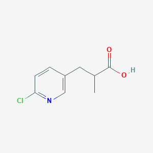 molecular formula C9H10ClNO2 B8560984 3-(6-Chloropyridin-3-yl)-2-methylpropanoic acid 