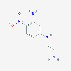 molecular formula C8H12N4O2 B8561015 1,3-Benzenediamine, N-(2-aminoethyl)-4-nitro- 