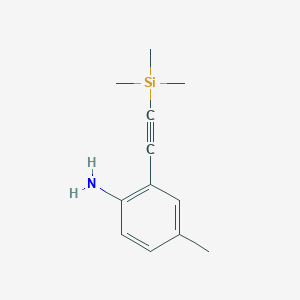molecular formula C12H17NSi B8561059 Benzenamine, 4-methyl-2-[(trimethylsilyl)ethynyl]- CAS No. 180624-14-0