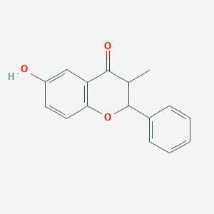 molecular formula C16H14O3 B8561070 6-Hydroxy-3-methyl-2-phenylchroman-4-one 