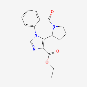 molecular formula C17H17N3O3 B8561105 Ethyl 12-oxo-2,4,11-triazatetracyclo[11.4.0.02,6.07,11]heptadeca-1(17),3,5,13,15-pentaene-5-carboxylate 
