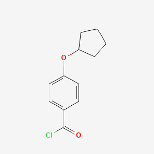 molecular formula C12H13ClO2 B8561168 p-Cyclopentyloxybenzoyl chloride CAS No. 63763-05-3