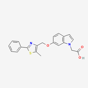 molecular formula C21H18N2O3S B8561169 [6-(5-Methyl-2-phenyl-thiazol-4-ylmethoxy)-indol-1-yl]-acetic acid CAS No. 820959-80-6