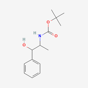 molecular formula C14H21NO3 B8561200 tert-butyl N-(1-hydroxy-1-phenylpropan-2-yl)carbamate 