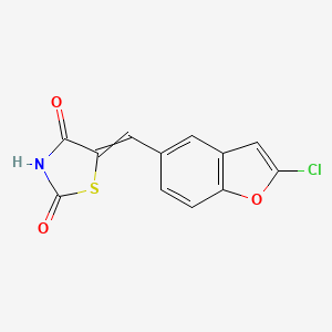 molecular formula C12H6ClNO3S B8561223 5-[(2-Chloro-1-benzofuran-5-yl)methylidene]-1,3-thiazolidine-2,4-dione CAS No. 648450-65-1
