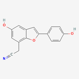 [5-Hydroxy-2-(4-hydroxyphenyl)-1-benzofuran-7-YL]acetonitrile