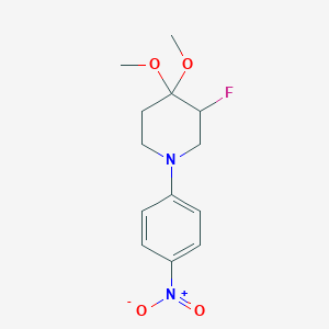 molecular formula C13H17FN2O4 B8561329 3-Fluoro-4,4-dimethoxy-1-(4-nitrophenyl)piperidine CAS No. 648920-58-5