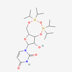 molecular formula C21H38N2O7Si2 B8561343 1-(3-hydroxy-5,5,7,7-tetraisopropyl-tetrahydro-1,4,6,8-tetraoxa-5,7-disila-cyclopentacycloocten-2-yl)-1H-pyrimidine-2,4-dione 
