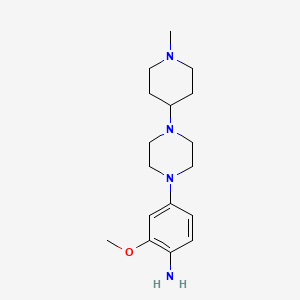 molecular formula C17H28N4O B8561372 2-Methoxy-4-(4-(1-methylpiperidin-4-yl)piperazin-1-yl)aniline CAS No. 877676-39-6