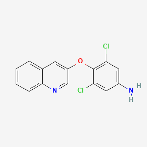 molecular formula C15H10Cl2N2O B8561383 3,5-Dichloro-4-(quinolin-3-yloxy)-phenylamine 