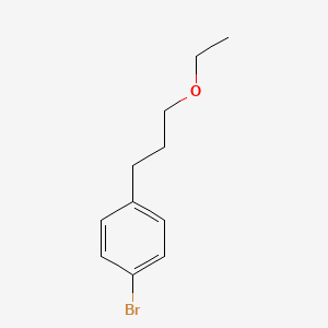 molecular formula C11H15BrO B8561390 1-Bromo-4-(3-ethoxypropyl)benzene 