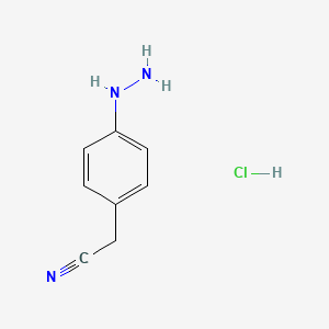 Benzeneacetonitrile, 4-hydrazinyl-, hydrochloride (1:1)
