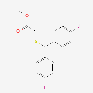 molecular formula C16H14F2O2S B8561406 Methyl [[bis-(4-fluorophenyl)methyl]thio]acetate CAS No. 90212-82-1