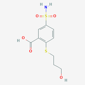 2-(3-Hydroxypropylthio)-5-sulfamoylbenzoic acid