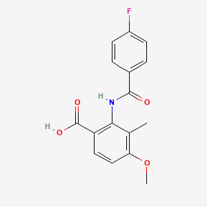 molecular formula C16H14FNO4 B8561434 2-(4-Fluorobenzamido)-4-methoxy-3-methylbenzoic acid CAS No. 922520-23-8