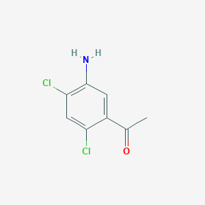 molecular formula C8H7Cl2NO B8561533 1-(5-Amino-2,4-dichlorophenyl)ethan-1-one CAS No. 61671-52-1