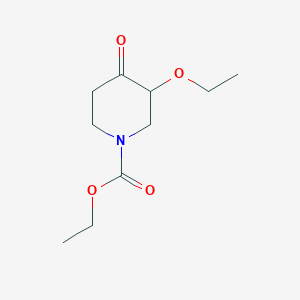 molecular formula C10H17NO4 B8561594 Ethyl 3-ethoxy-4-oxo-1-piperidinecarboxylate 