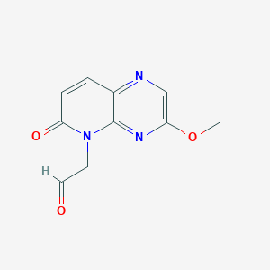 molecular formula C10H9N3O3 B8561651 (3-methoxy-6-oxopyrido(2,3-b)pyrazin-5(6H)-yl)acetaldehyde 