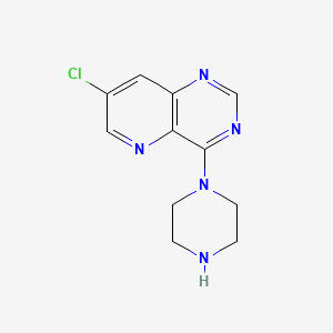 molecular formula C11H12ClN5 B8561817 7-Chloro-4-(piperazin-1-yl)pyrido[3,2-d]pyrimidine CAS No. 897360-18-8