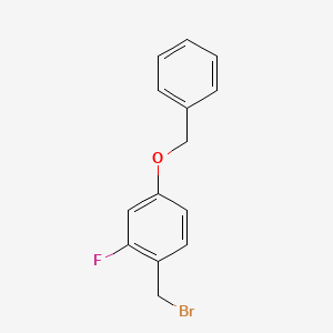molecular formula C14H12BrFO B8561876 4-(Benzyloxy)-1-(bromomethyl)-2-fluorobenzene CAS No. 504414-34-0
