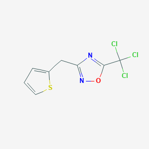 molecular formula C8H5Cl3N2OS B8561885 3-[(Thiophen-2-yl)methyl]-5-(trichloromethyl)-1,2,4-oxadiazole CAS No. 60392-12-3