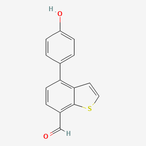 molecular formula C15H10O2S B8561898 4-(4-Hydroxyphenyl)benzo[b]thiophene-7-carbaldehyde 
