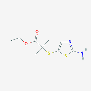 molecular formula C9H14N2O2S2 B8561903 Ethyl 2-[(2-amino-1,3-thiazol-5-yl)sulfanyl]-2-methylpropanoate CAS No. 919799-72-7