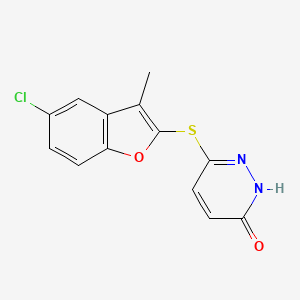 molecular formula C13H9ClN2O2S B8561964 6-(5-chloro-3-methyl-benzofuran-2-sulfenyl)-2H-pyridazin-3-one CAS No. 463976-10-5