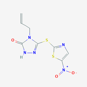 molecular formula C8H7N5O3S2 B8562041 4-allyl-5-[(5-nitro-1,3-thiazol-2-yl)thio]-4H-1,2,4-triazol-3-ol 