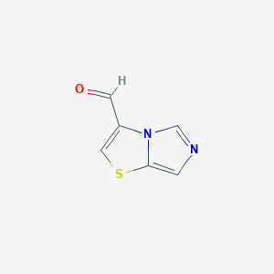 molecular formula C6H4N2OS B8562045 Imidazo[5,1-b]thiazole-3-carbaldehyde 
