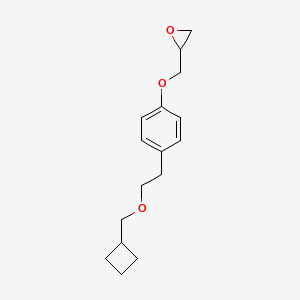 molecular formula C16H22O3 B8562105 2-({4-[2-(Cyclobutylmethoxy)ethyl]phenoxy}methyl)oxirane CAS No. 63659-33-6