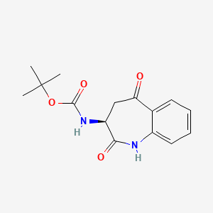 molecular formula C15H18N2O4 B8562122 tert-butyl N-[(3S)-2,5-dioxo-2,3,4,5-tetrahydro-1H-1-benzazepin-3-yl]carbamate 