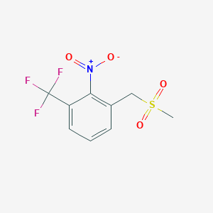 molecular formula C9H8F3NO4S B8562169 Benzene, 1-[(methylsulfonyl)methyl]-2-nitro-3-(trifluoromethyl)- CAS No. 88798-16-7