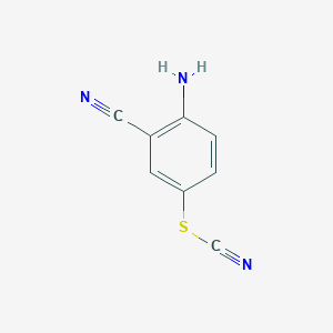 molecular formula C8H5N3S B8562296 2-Amino-5-thiocyanatobenzonitrile 
