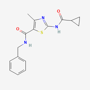 molecular formula C16H17N3O2S B8562323 2-(Cyclopropanecarbonylamino)-4-methylthiazole-5-carboxylic Acid Benzylamide 