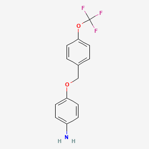 molecular formula C14H12F3NO2 B8562331 4-(4-Trifluoromethoxybenzyloxy)phenylamine 