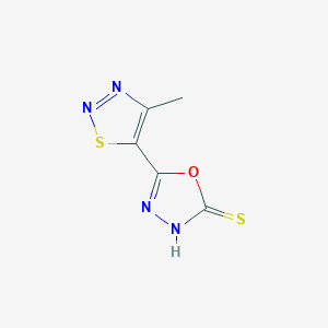 molecular formula C5H4N4OS2 B8562342 5-(4-Methyl-1,2,3-thiadiazol-5-yl)-1,3,4-oxadiazole-2-thiol 