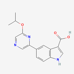 molecular formula C16H15N3O3 B8562348 5-(6-isopropoxypyrazin-2-yl)-1H-indole-3-carboxylic acid 