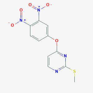 molecular formula C11H8N4O5S B8562428 4-(3,4-Dinitro-phenoxy)-2-methylsulfanyl-pyrimidine 