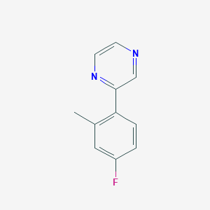 molecular formula C11H9FN2 B8562483 2-(4-Fluoro-2-methyl-phenyl)pyrazine 