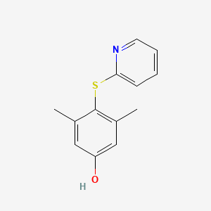 molecular formula C13H13NOS B8562497 3,5-Dimethyl-4-[(pyridin-2-yl)sulfanyl]phenol CAS No. 59089-58-6