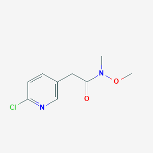 molecular formula C9H11ClN2O2 B8562503 2-(6-chloropyridin-3-yl)-N-methoxy-N-methylacetamide 