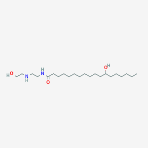 molecular formula C22H46N2O3 B8562530 12-Hydroxy-N-{2-[(2-hydroxyethyl)amino]ethyl}octadecanamide CAS No. 138863-13-5