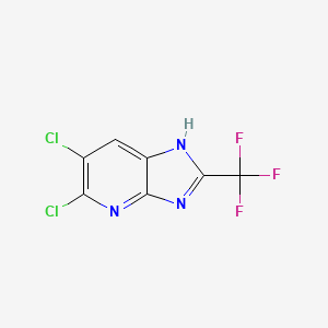 molecular formula C7H2Cl2F3N3 B8562546 5,6-Dichloro-2-(trifluoromethyl)-1H-imidazo[4,5-b]pyridine CAS No. 19918-39-9