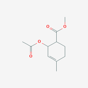 molecular formula C11H16O4 B8562568 Methyl 2-acetoxy-4-methylcyclohex-3-ene carboxylate CAS No. 881678-89-3
