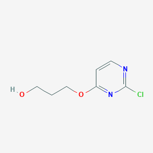 molecular formula C7H9ClN2O2 B8562584 3-[(2-Chloro-4-pyrimidinyl)oxy]-1-propanol 